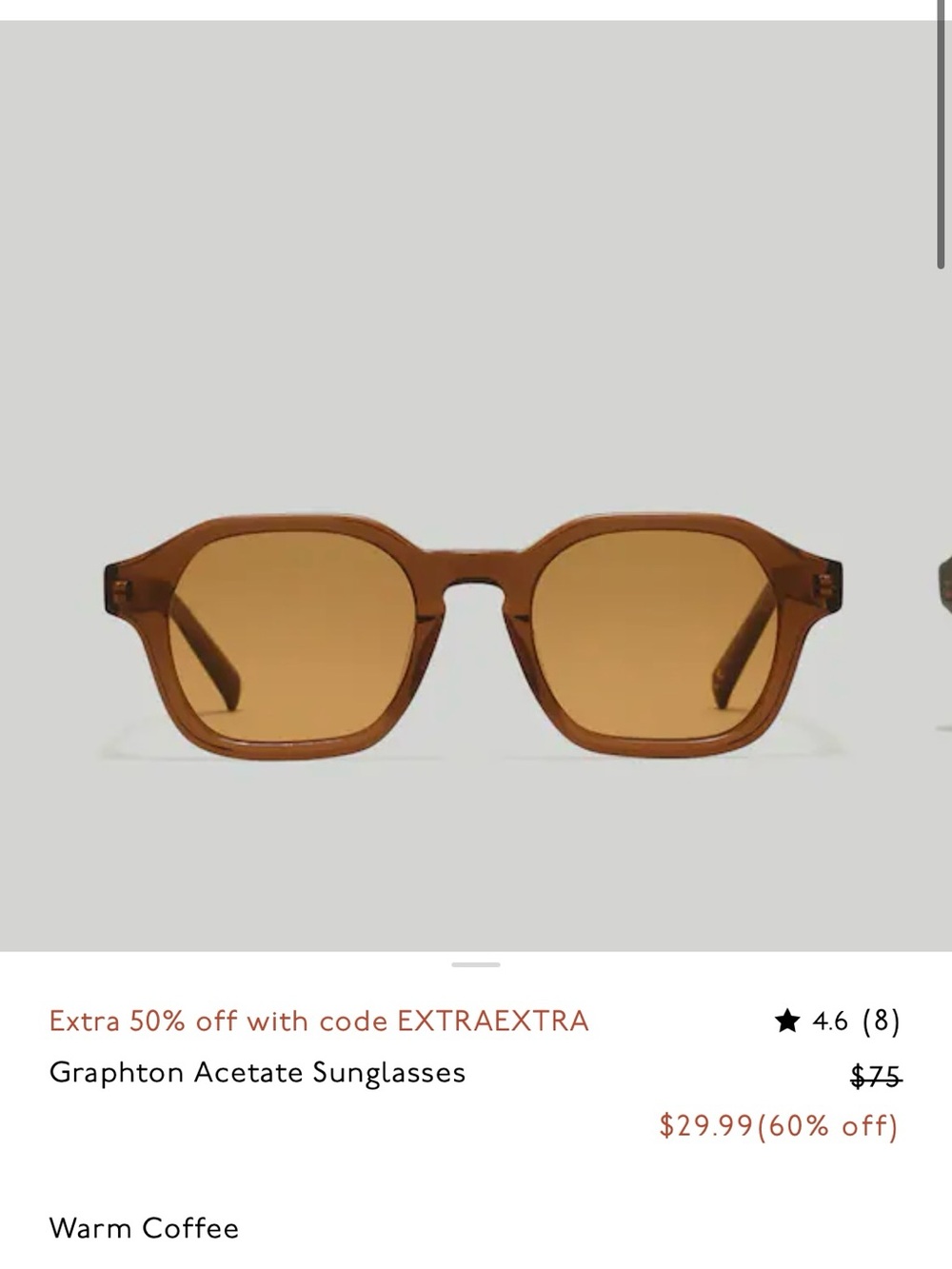 ISO Madewell Graphthon Sunglasses in Warm Coffee